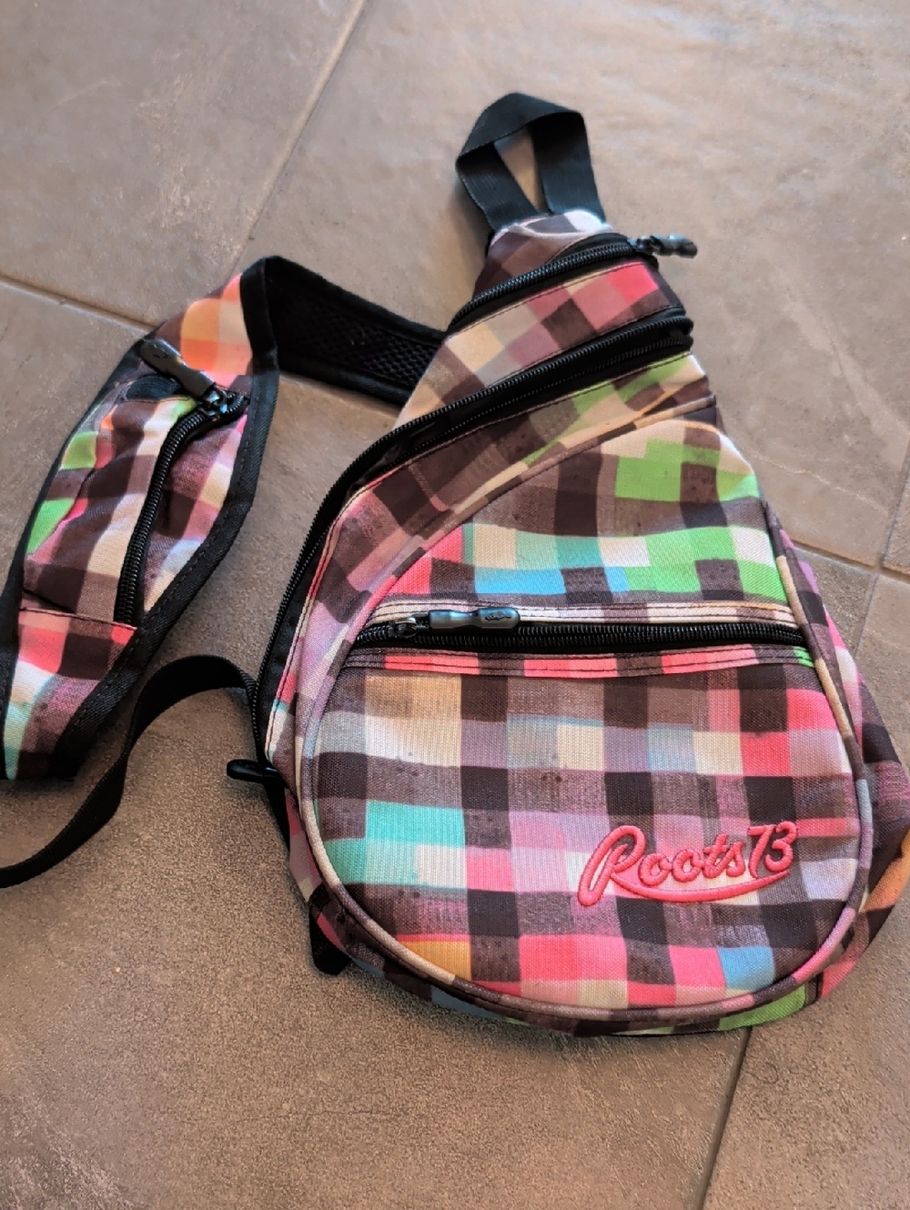 Roots73 Multicolor Plaid Sling Bag